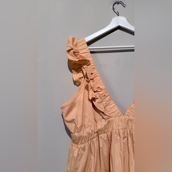 Abercrombie & Fitch Ruffled Plunge V-Neck Tiered Mini Dress Orange XL summer - Picture 4 of 11